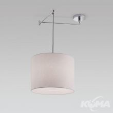 Fula lampa wisząca 1x60W E27 230V chrom/abażur lniany